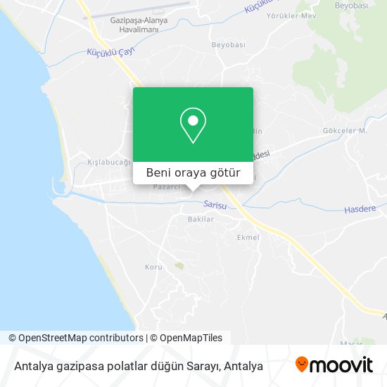 Antalya gazipasa polatlar düğün Sarayı harita
