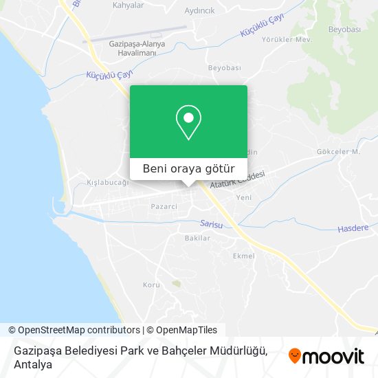 Gazipaşa Belediyesi Park ve Bahçeler Müdürlüğü harita