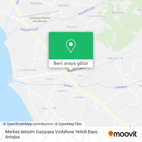 Merkez iletisim Gazipasa Vodafone Yetkili Bayii harita