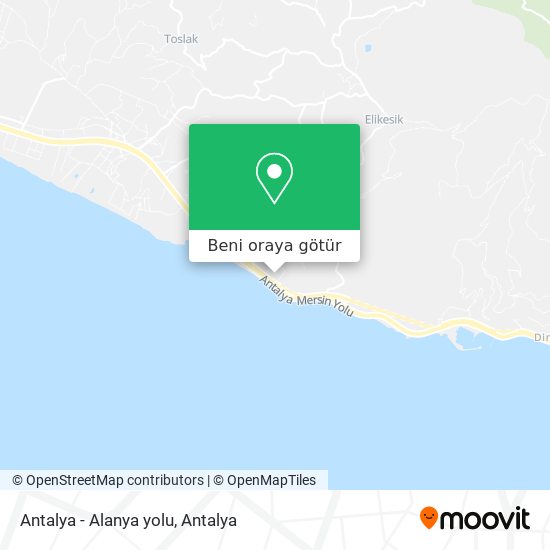 Antalya - Alanya yolu harita