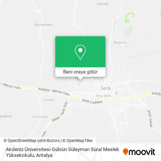 Akdeniz Üniversitesi-Gülsün Süleyman Süral Meslek Yüksekokulu harita