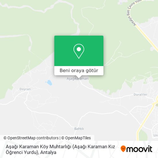 Aşağı Karaman Köy Muhtarlığı (Aşağı Karaman Kız Öğrenci Yurdu) harita