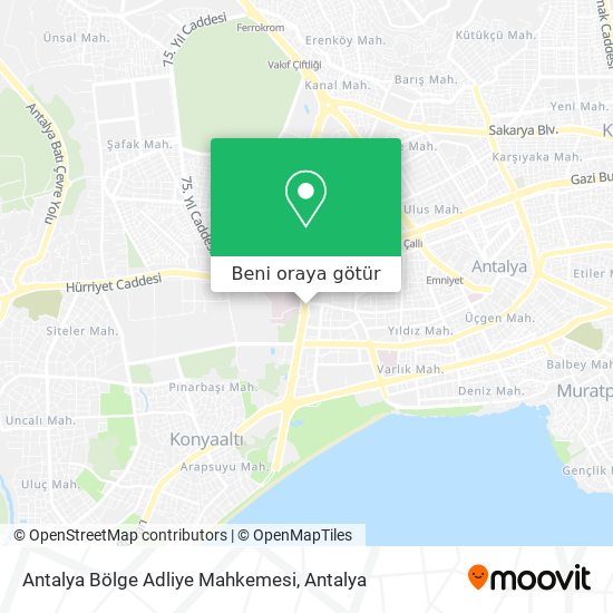 Antalya Bölge Adliye Mahkemesi harita