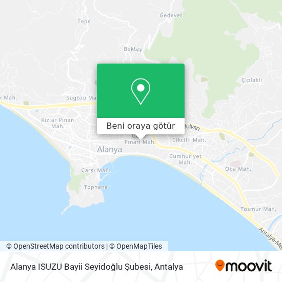 Alanya ISUZU Bayii Seyidoğlu Şubesi harita