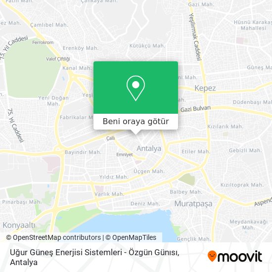 Uğur Güneş Enerjisi Sistemleri - Özgün Günısı harita