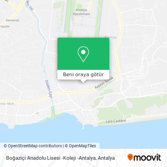 Boğaziçi Anadolu Lisesi -Koleji -Antalya harita