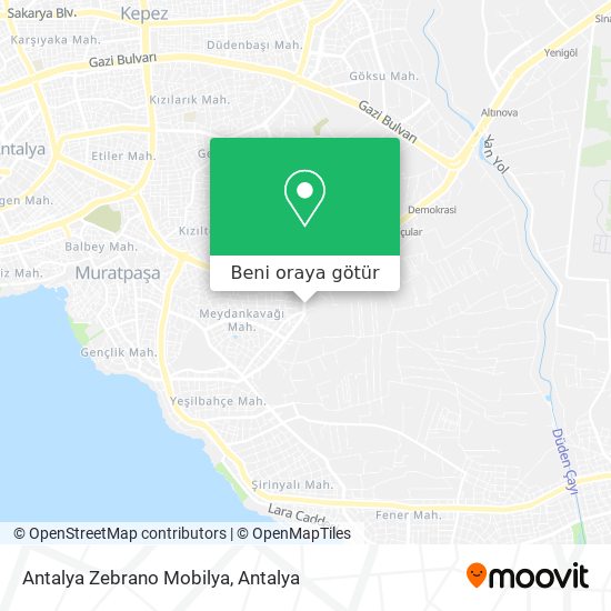 Antalya Zebrano Mobilya harita
