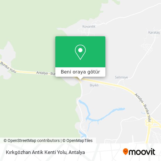Kırkgözhan Antik Kenti Yolu harita