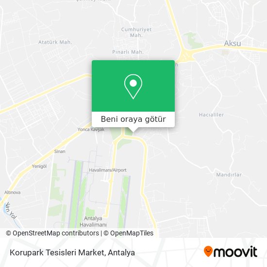 Korupark Tesisleri Market harita