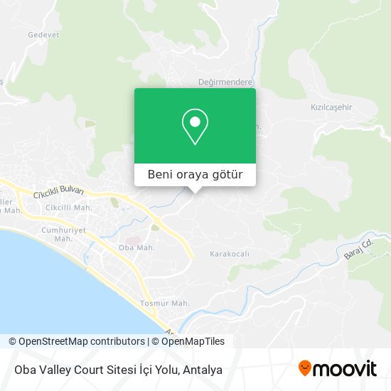 Oba Valley Court Sitesi İçi Yolu harita