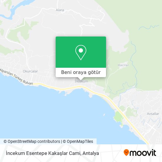 İncekum Esentepe Kakaşlar Cami harita