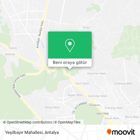 Yeşilbayır Mahallesi harita