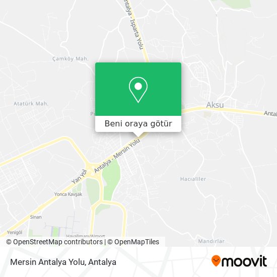 Mersin Antalya Yolu harita