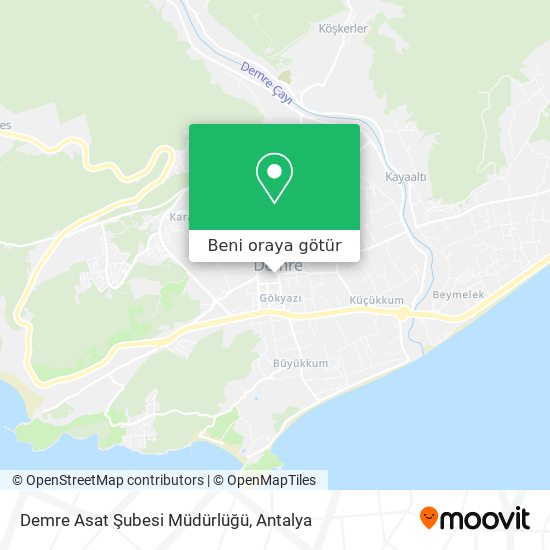 Demre Asat Şubesi Müdürlüğü harita