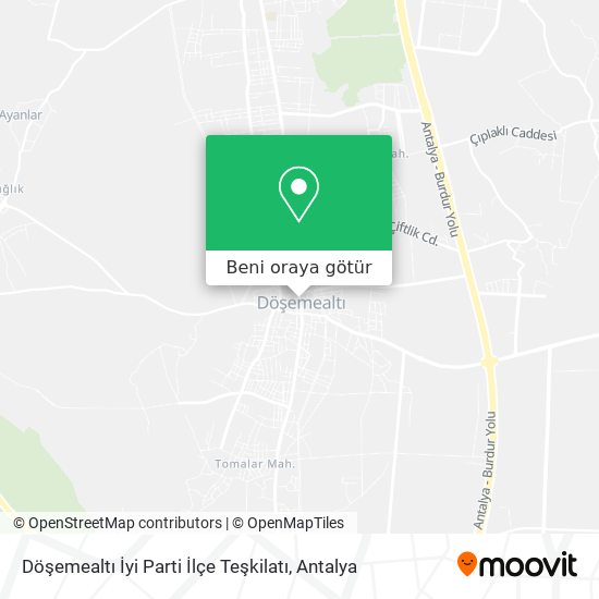 Döşemealtı İyi Parti İlçe Teşkilatı harita