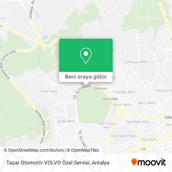 Taşar Otomotiv VOLVO Özel Servisi harita