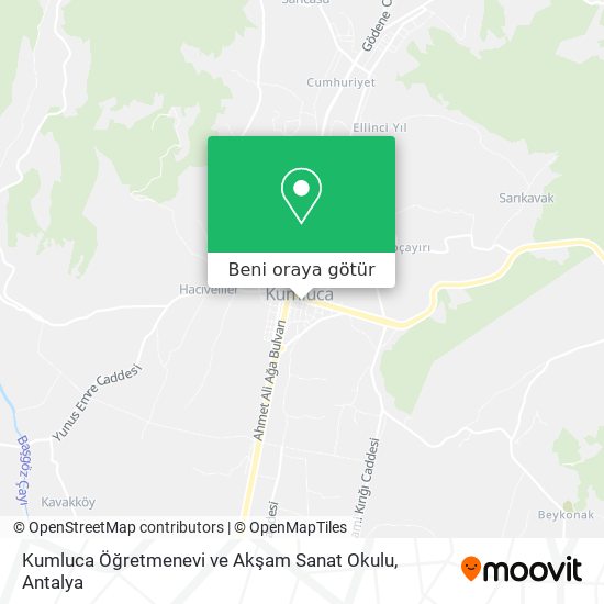Kumluca Öğretmenevi ve Akşam Sanat Okulu harita