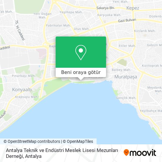 Antalya Teknik ve Endüstri Meslek Lisesi Mezunları Derneği harita
