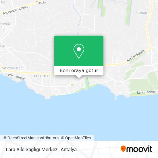 Lara Aile Sağlığı Merkezi harita