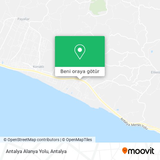 Antalya Alanya Yolu harita