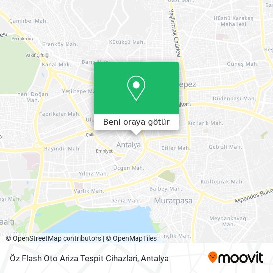 Öz Flash Oto Ariza Tespit Cihazlari harita
