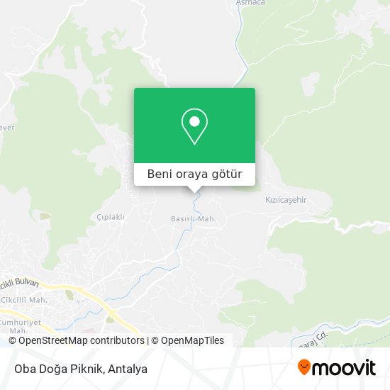 Oba Doğa Piknik harita