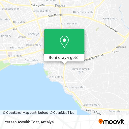 yersen ayvalik tost muratpasa nerede otobus ile nasil gidilir