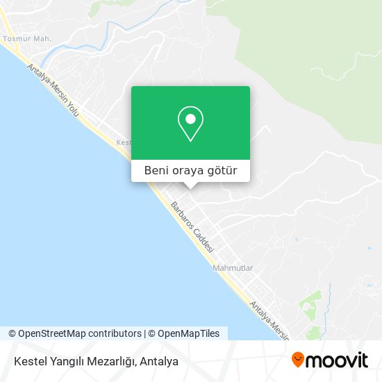 Kestel Yangılı Mezarlığı harita