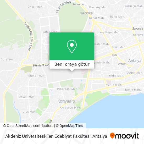 Akdeniz Üniversitesi-Fen Edebiyat Fakültesi harita