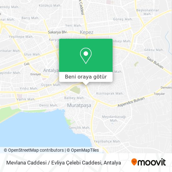 Mevlana Caddesi / Evliya Çelebi Caddesi harita