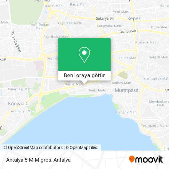 Antalya 5 M Migros harita