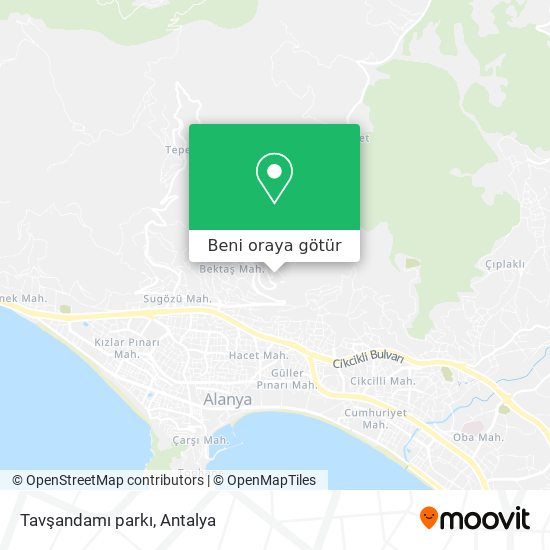 Tavşandamı parkı harita