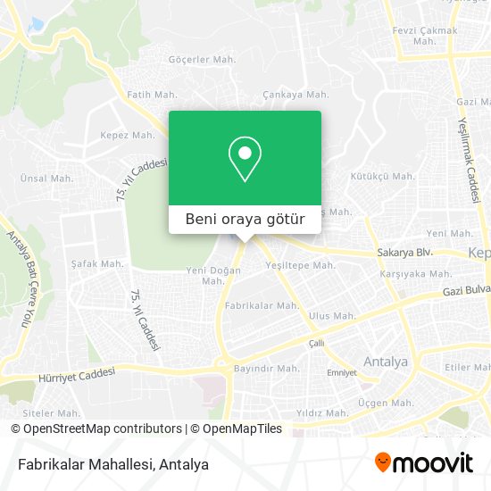 Fabrikalar Mahallesi harita