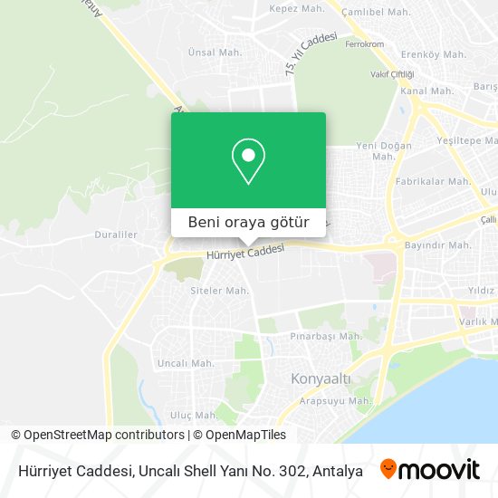 Hürriyet Caddesi, Uncalı Shell Yanı No. 302 harita
