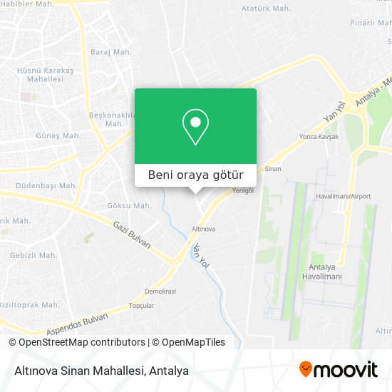 Altınova Sinan Mahallesi harita