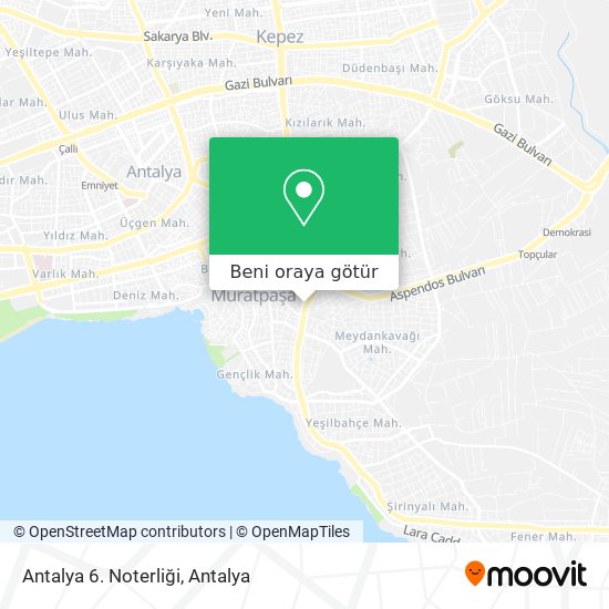 Antalya 6. Noterliği harita