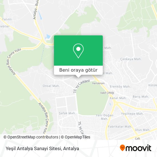Yeşil Antalya Sanayi Sitesi harita