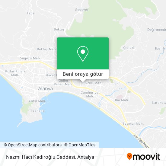Nazmi Hacı Kadiroğlu Caddesi harita