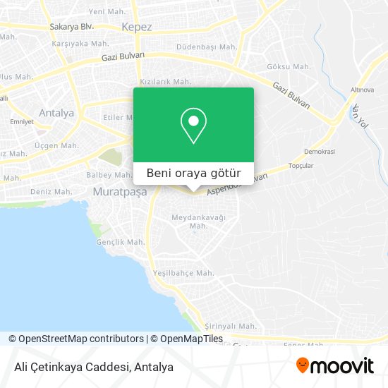 Ali Çetinkaya Caddesi harita
