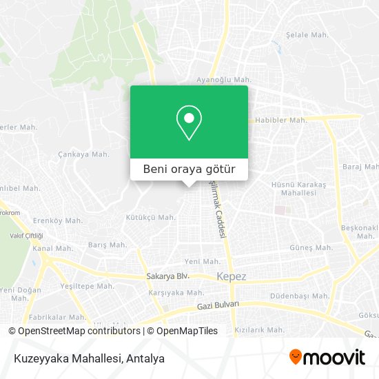 Kuzeyyaka Mahallesi harita
