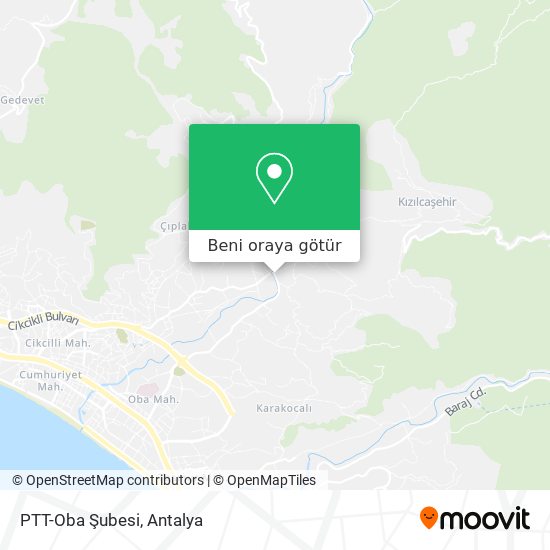 PTT-Oba Şubesi harita