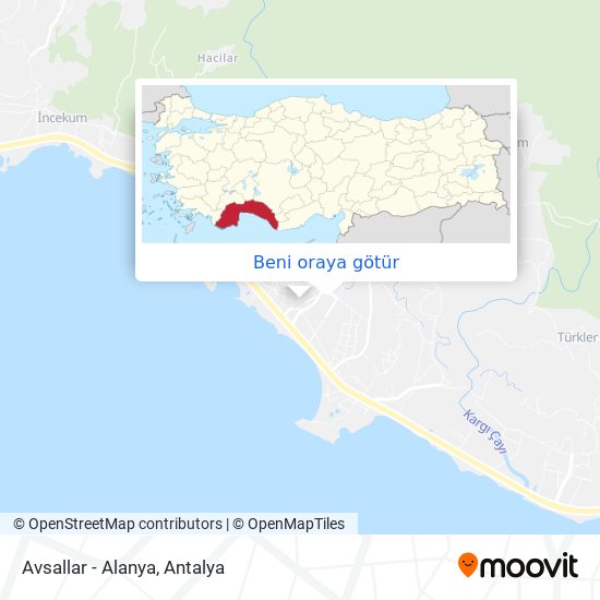 Avsallar - Alanya harita