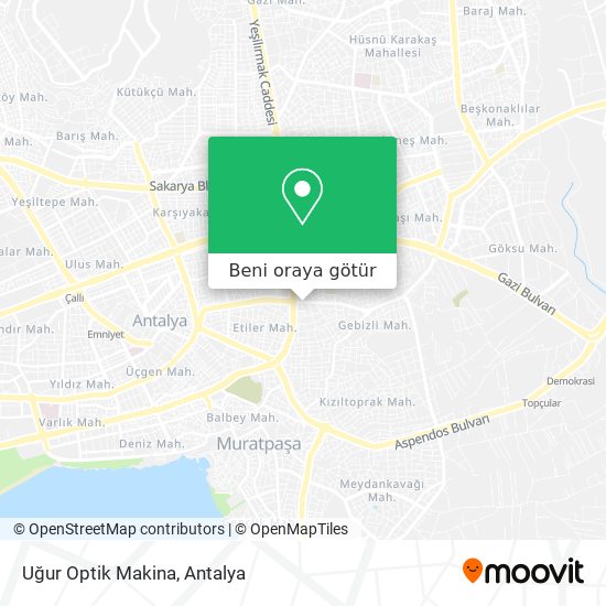 Uğur Optik Makina harita