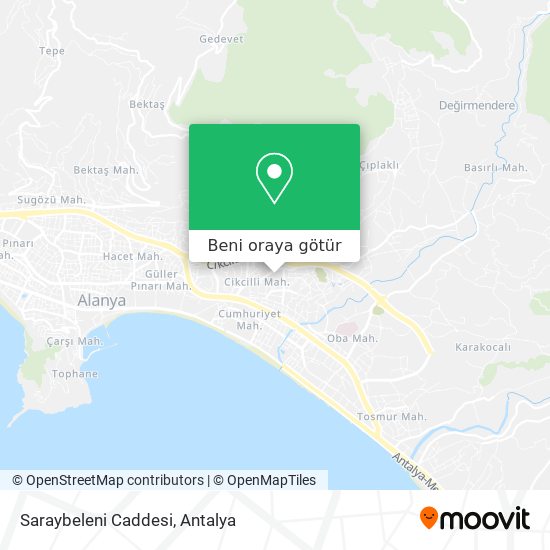 Saraybeleni Caddesi harita
