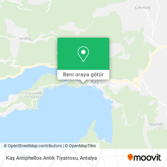 Kaş Antiphellos Antik Tiyatrosu harita