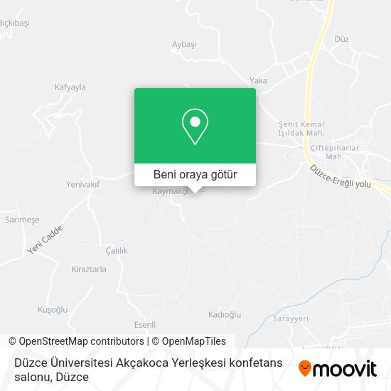 Düzce Üniversitesi Akçakoca Yerleşkesi konfetans salonu harita