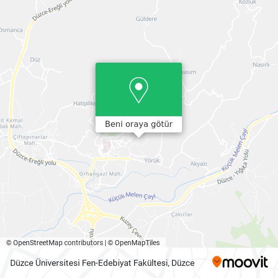 Düzce Üniversitesi Fen-Edebiyat Fakültesi harita