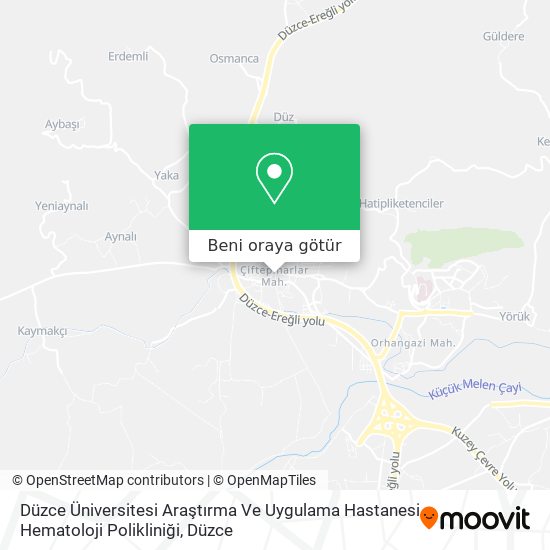 Düzce Üniversitesi Araştırma Ve Uygulama Hastanesi Hematoloji Polikliniği harita