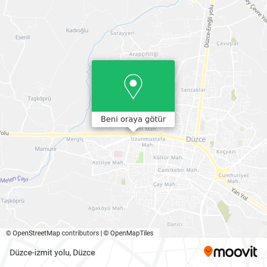 Düzce-izmit yolu harita