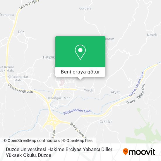 Düzce Üniversitesi Hakime Erciyas Yabancı Diller Yüksek Okulu harita